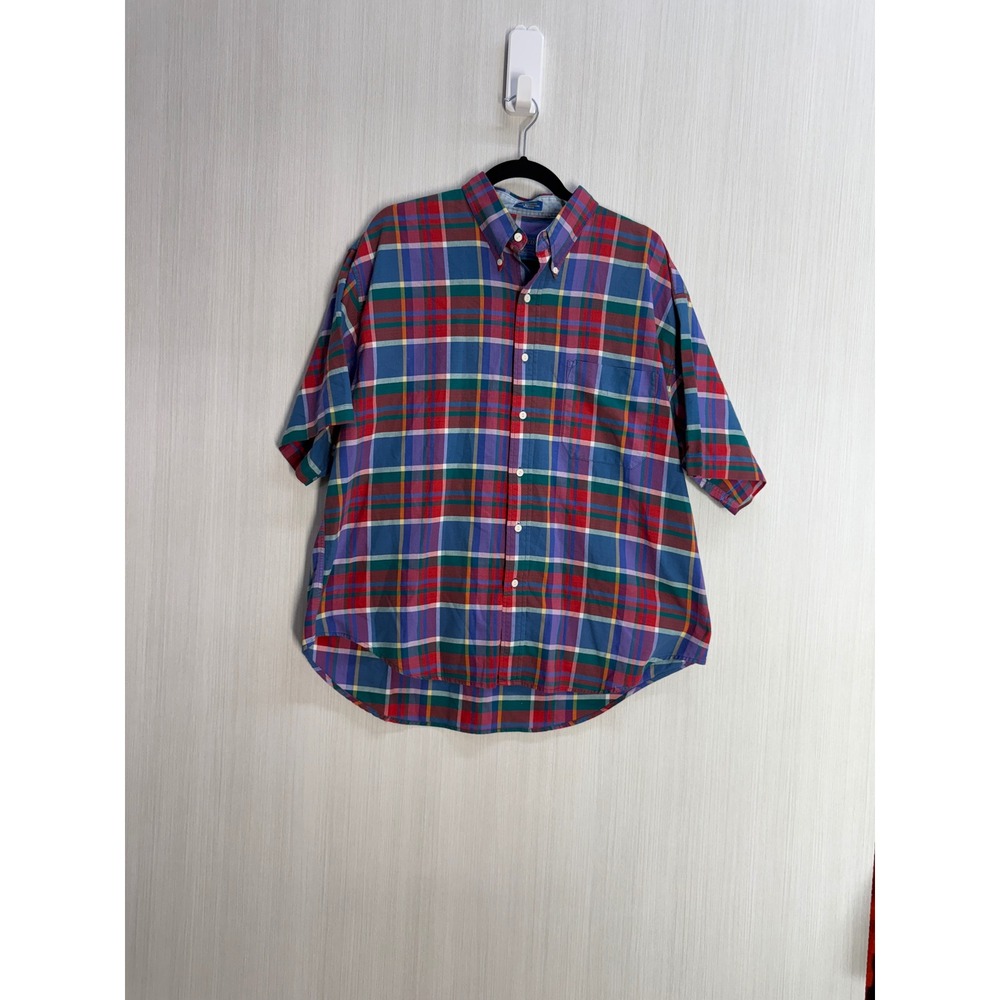 Pendleton Mens XL Short Sleeve Plaid Button Down Shirt 100% Cotton Multi-Color